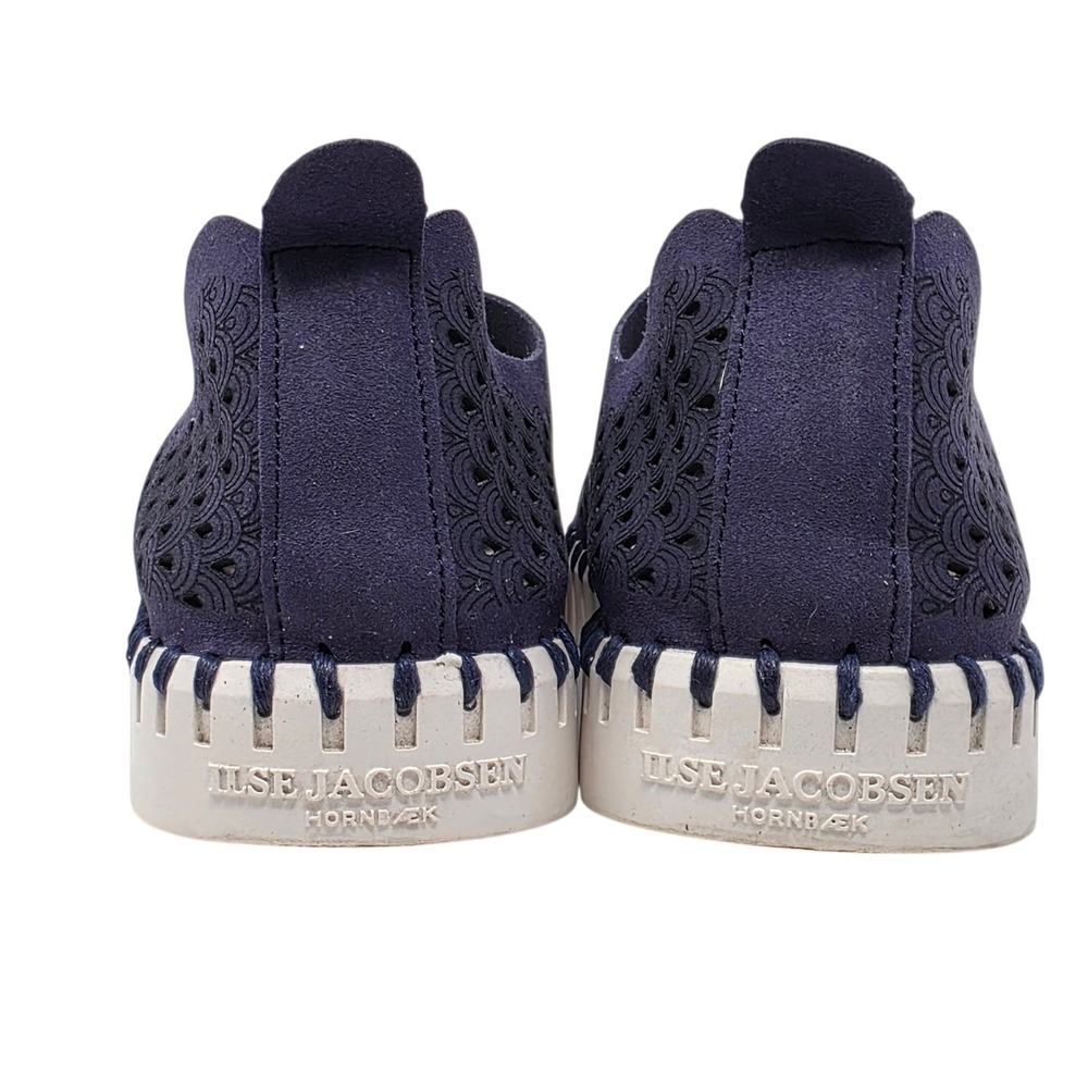 Ilse Jacobsen Tulip Navy Blue Perforated‎ Slip On Sneakers Women Size 39/ 9US - Picture 5 of 10